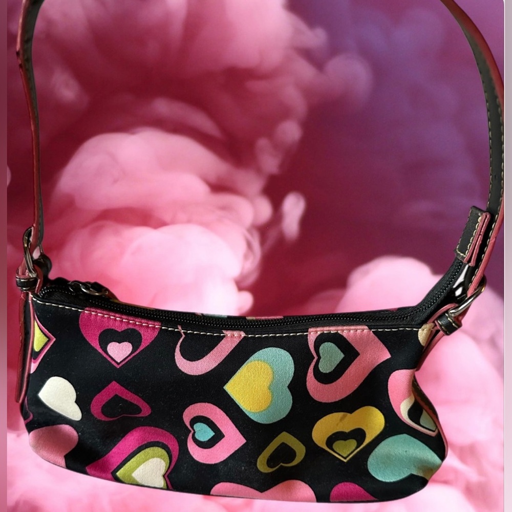 Nine West Vintage Y2K black with colorful heart print mini bag